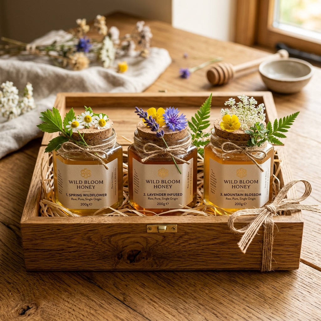 Kapilash Amrit Festive Wooden Honey Gift Box